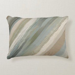 Sage Green Dusty Blue Beige Creme Abstrakter Strei Dekokissen