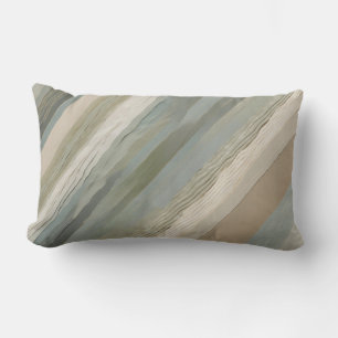 Sage Green Dusty Blue Beige Creme Abstrakter Strei Lendenkissen