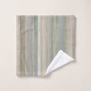 Sage Green Dusty Blue Taupe Gray Bauernhof Streife Badhandtuch Set