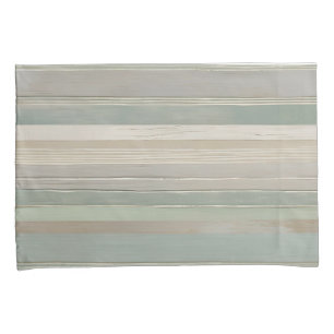 Sage Green Dusty Blue Taupe Gray Bauernhof Streife Kissenbezug