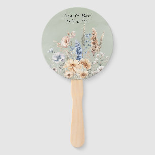 Sage Green Dusty Blue Wildblumen Hochzeit Fächer