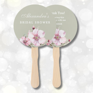 Sage Green Dusty Pink Roses Brautparty Fächer
