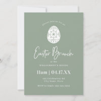 Sage Green Egg Brunch de Pâques Invitation