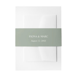 Sage green einfache, elegante Hochzeit Einladungsbanderole