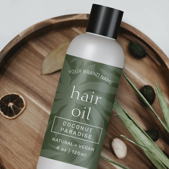 Sage Green Elegant 4 OZ Étiquette d'enveloppement  (Elegant sage green skincare bottle wrap around label with fully editable text & colors)