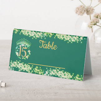 Sage Green Elegant Boho Quinceañera Spanisch Tischaufsteller
