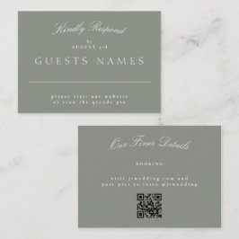 Sage Green Elegant Classic Wedding QR CODE UAWG Mitteilungskarte