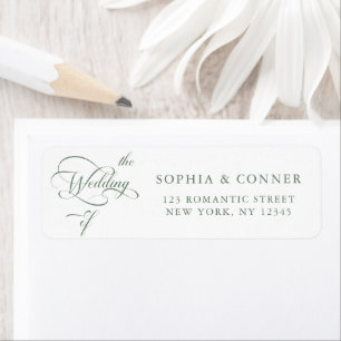 Sage Green Elegant Classy Wedding Rücksendeadresse