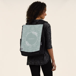Sage Green Elegant Damask Sac à dos personnalisé