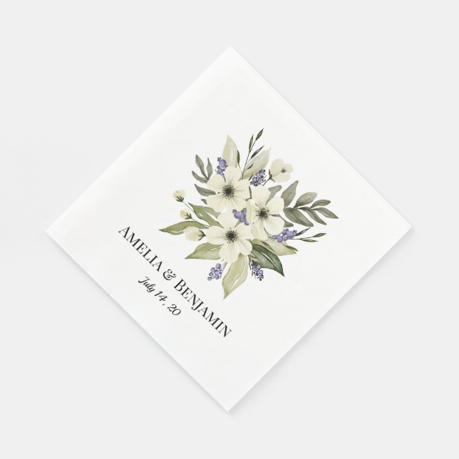 Sage Green Elegant Greenery Wedding Napkins Serviette (Ecke)