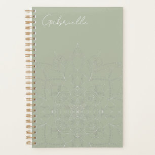 Sage Green Elegant Mandala Yoga Meditation Journal