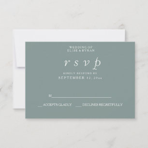 Sage Green Élégant Mariage moderne RSVP