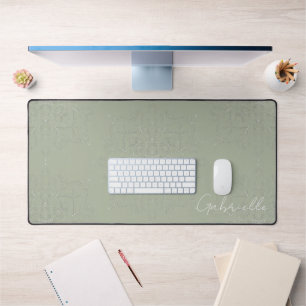 Sage Green Elegant Meditation Mandala Zuhause Offi Schreibtischunterlage