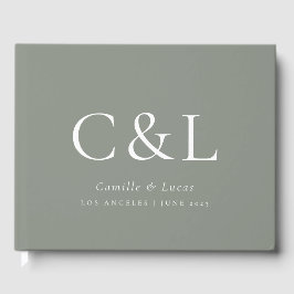 Sage Green Elegant Minimalist Wedding Gästebuch