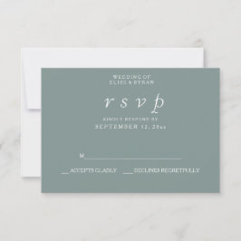 Sage Green Elegant Modernes Hochzeitsszenario RSVP