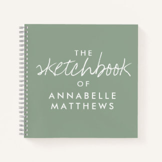 Sage Green Elegant Monogramme Carnet de carnet de