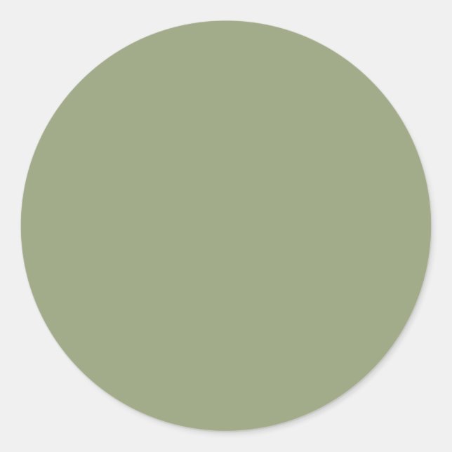 Sage Green Elegant neutrale Solid, einfarbig Runder Aufkleber (Vorderseite)