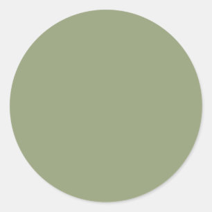 Sage Green Elegant neutrale Solid, einfarbig Runder Aufkleber