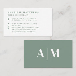 Sage Green Elegant Professional Visitenkarte