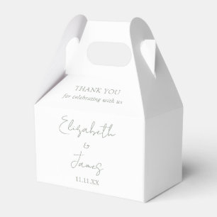 Sage Green Elegant Script Wedding Vielen Dank Geschenkschachtel