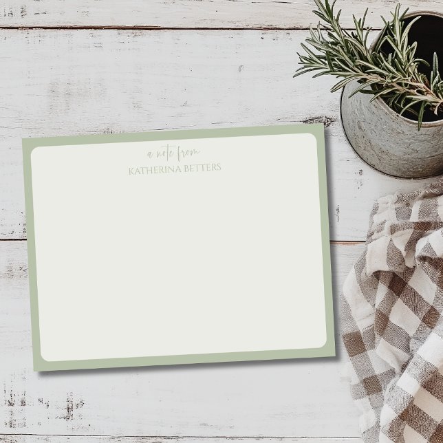 Sage Green Elegant Simple Statnionery Note Card Einladung (Von Creator hochgeladen)