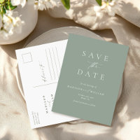 Sage Green Elegant Wedding Save the Date