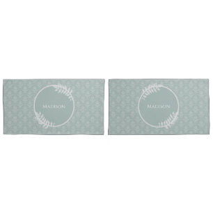 Sage Green Elegante Damask Kissenbezug