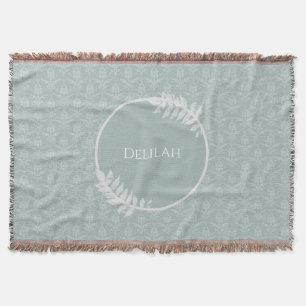 Sage Green Elegante Damask Personalisiert Decke