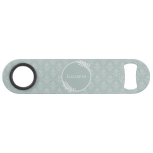 Sage Green Elegante Damask Personalisierter Bar Ke Speed Flaschenöffner