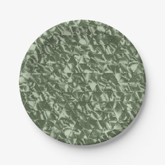 Sage Green Elegante Ruffled Satin Pappteller