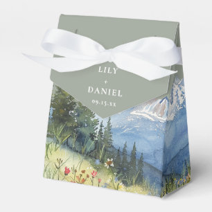Sage Green Elegante Watercolor Hochzeit Geschenkschachtel