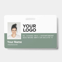 Sage Green Employee Modern Foto ID Security