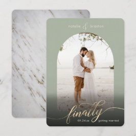 Sage Green Endlich Erlangen von Verheiratet & Fens Save The Date
