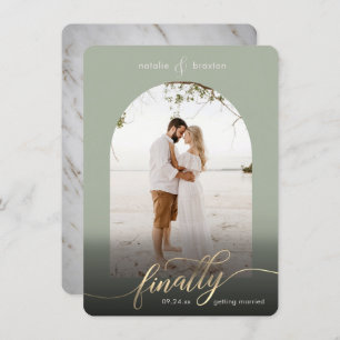 Sage Green Endlich Erlangen von Verheiratet & Fens Save The Date