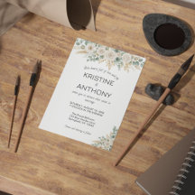 Sage Green Eucalyptus Floral Faire-part de mariage