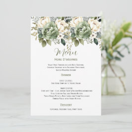 Sage Green Eucalyptus Floral Wedding | Menu Einladung