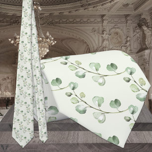 Sage Green Eucalyptus Greenery Elegant Wedding Krawatte