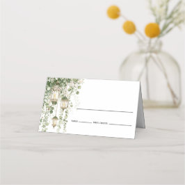 Sage Green Eucalyptus Lantern  Platzkarte