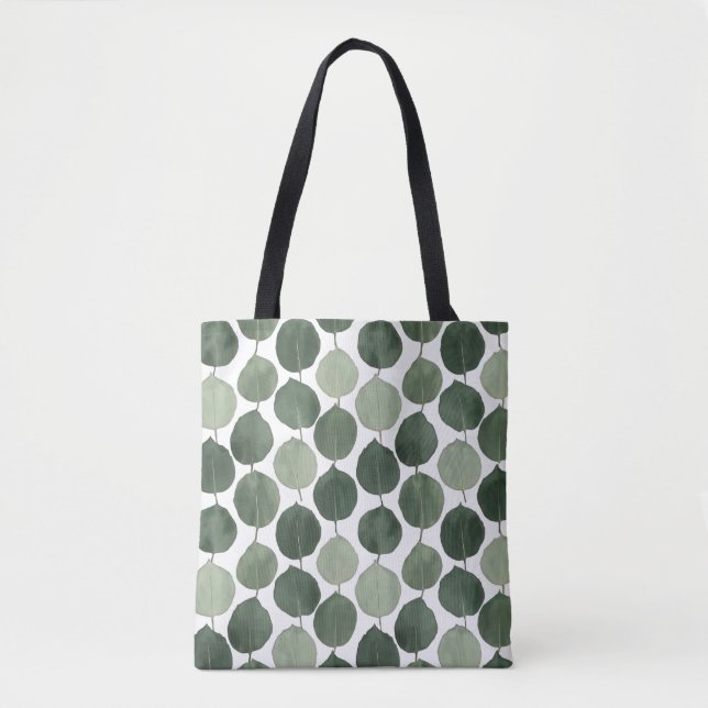 Sage Green Eucalyptus Leaf Pattern Botanical Plant Tasche (Vorderseite)