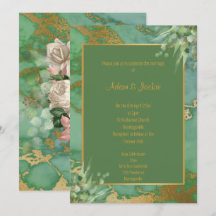 SAGE GREEN EUCALYPTUS MARBLE WEDING INVITATION EINLADUNG