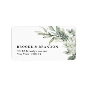 Sage Green Eucalyptus Minimalistisch Botanische Ho Adressaufkleber