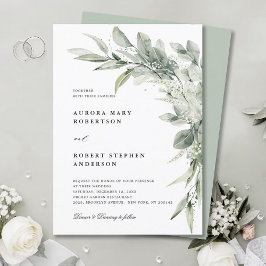 Sage Green Eucalyptus Minimalistisch Botanische Ho Einladung
