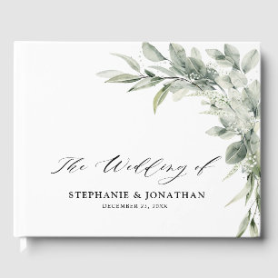 Sage Green Eucalyptus Minimalistisch Botanische Ho Gästebuch