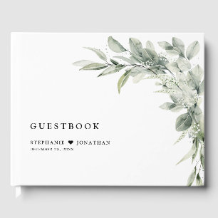 Sage Green Eucalyptus Minimalistisch Botanische Ho Gästebuch