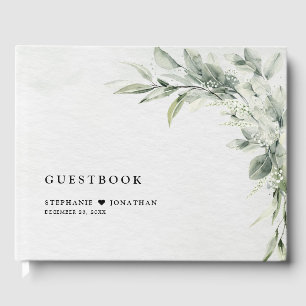 Sage Green Eucalyptus Minimalistisch Botanische Ho Gästebuch