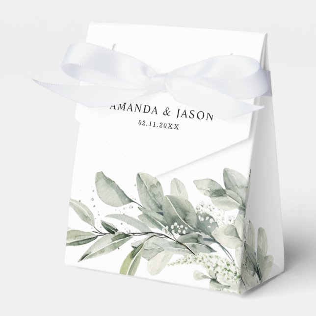 Sage Green Eucalyptus Minimalistisch Botanische Ho Geschenkschachtel (Vorderseite)