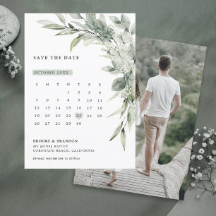 Sage Green Eucalyptus Minimalistisch Botanische Ho Save The Date