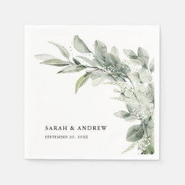 Sage Green Eucalyptus Minimalistisch Botanische Ho Serviette