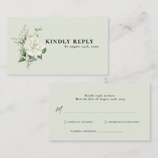Sage Green Eucalyptus & Rose Elfenbein Hochzeit RS Begleitkarte