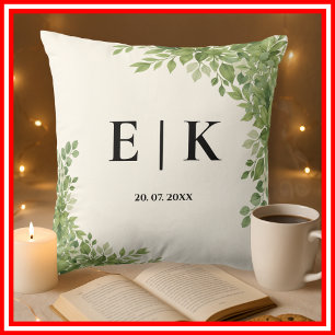 Sage Green Eucalyptus Verlasst Grünflächen Kissen